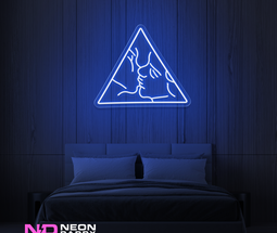 Color: Blue 'Love Triangle' - LED Neon Sign - Affordable Neon Signs