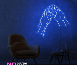 Color: Blue 'Naughty Hands' LED Neon Sign - Boujee Neon Signs