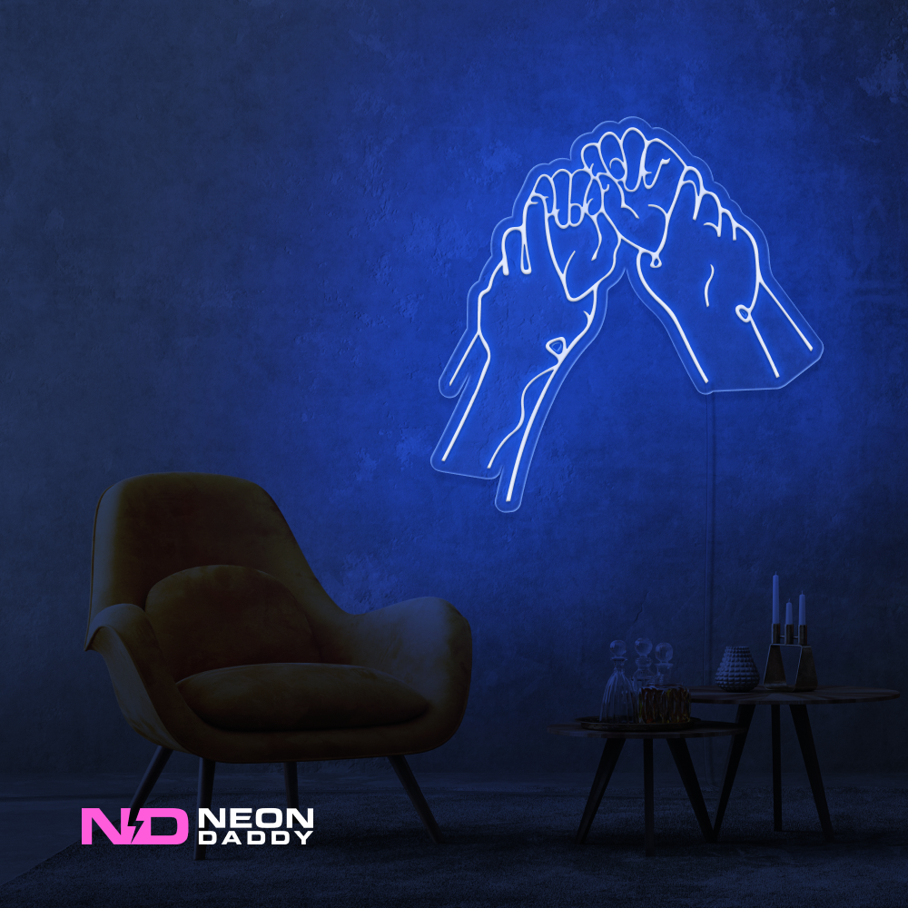Color: Blue 'Naughty Hands' LED Neon Sign - Boujee Neon Signs