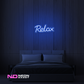 Color: Blue 'Relax' - LED Neon Sign - Affordable Neon Signs