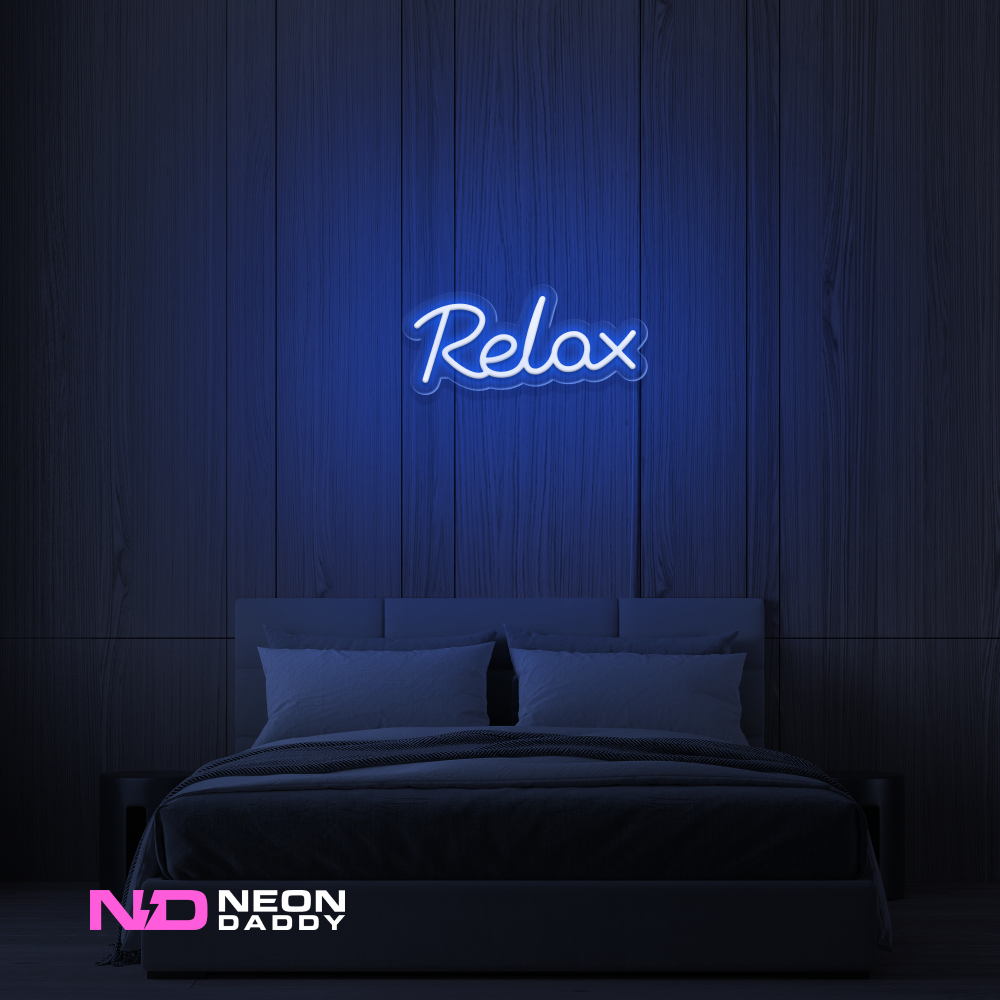Color: Blue 'Relax' - LED Neon Sign - Affordable Neon Signs