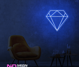 Color: Blue 'Diamond' LED Neon Sign - Affordable Neon Signs