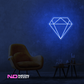 Color: Blue 'Diamond' LED Neon Sign - Affordable Neon Signs