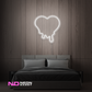 Color: White 'Melting Heart' - LED Neon Sign - Affordable Neon Signs