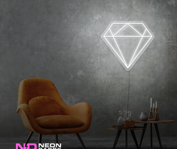 Color: White 'Diamond' LED Neon Sign - Affordable Neon Signs