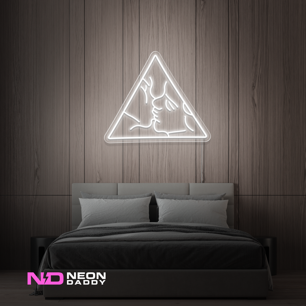Color: White 'Love Triangle' - LED Neon Sign - Affordable Neon Signs