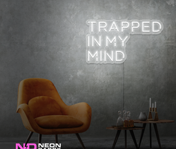 Color: White Trapped in My Mind LED Neon Sign