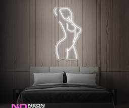 Color: White 'Female Pose' LED Neon Sign - Affordable Neon Signs