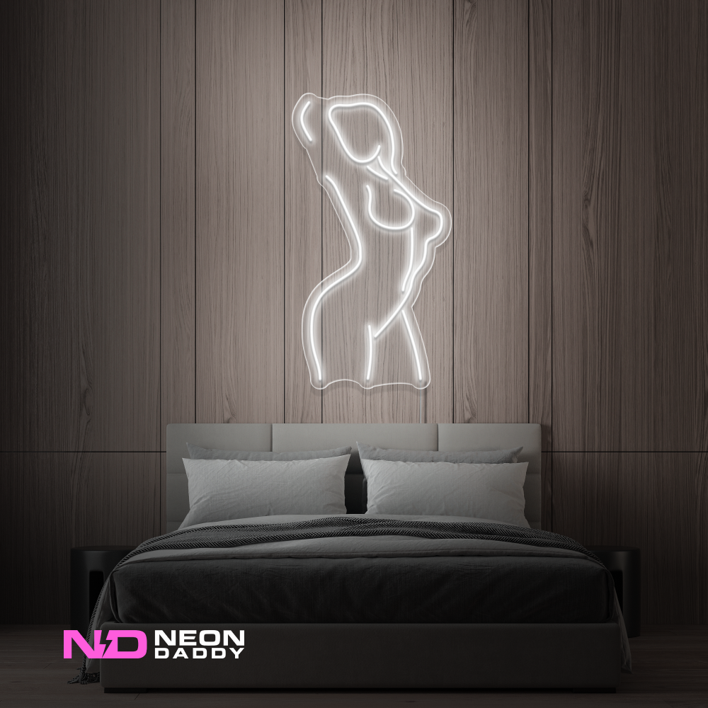 Color: White 'Female Pose' LED Neon Sign - Affordable Neon Signs
