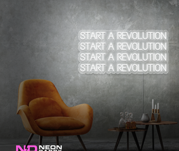 Color: White Start a Revolution LED Neon Sign