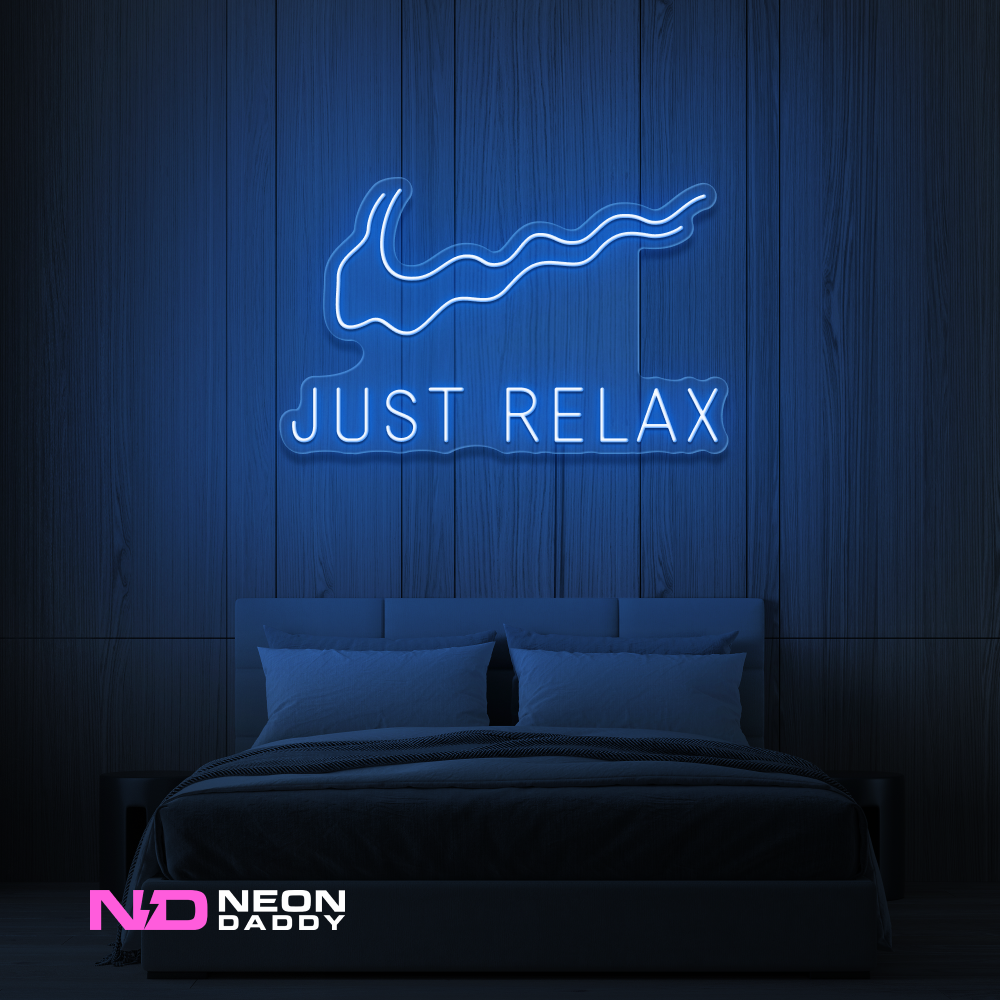 Color: Blue Just Relax - LED Neon Sign - Affordable Neon Signs