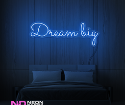 Color: Blue 'Dream Big' LED Neon Sign - Affordable Neon Signs