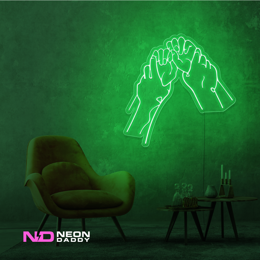 Color: Green 'Naughty Hands' LED Neon Sign - Boujee Neon Signs