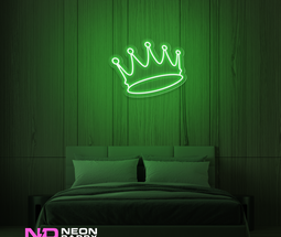 Color: Green 'Crown' LED Neon Sign - Affordable Neon Signs