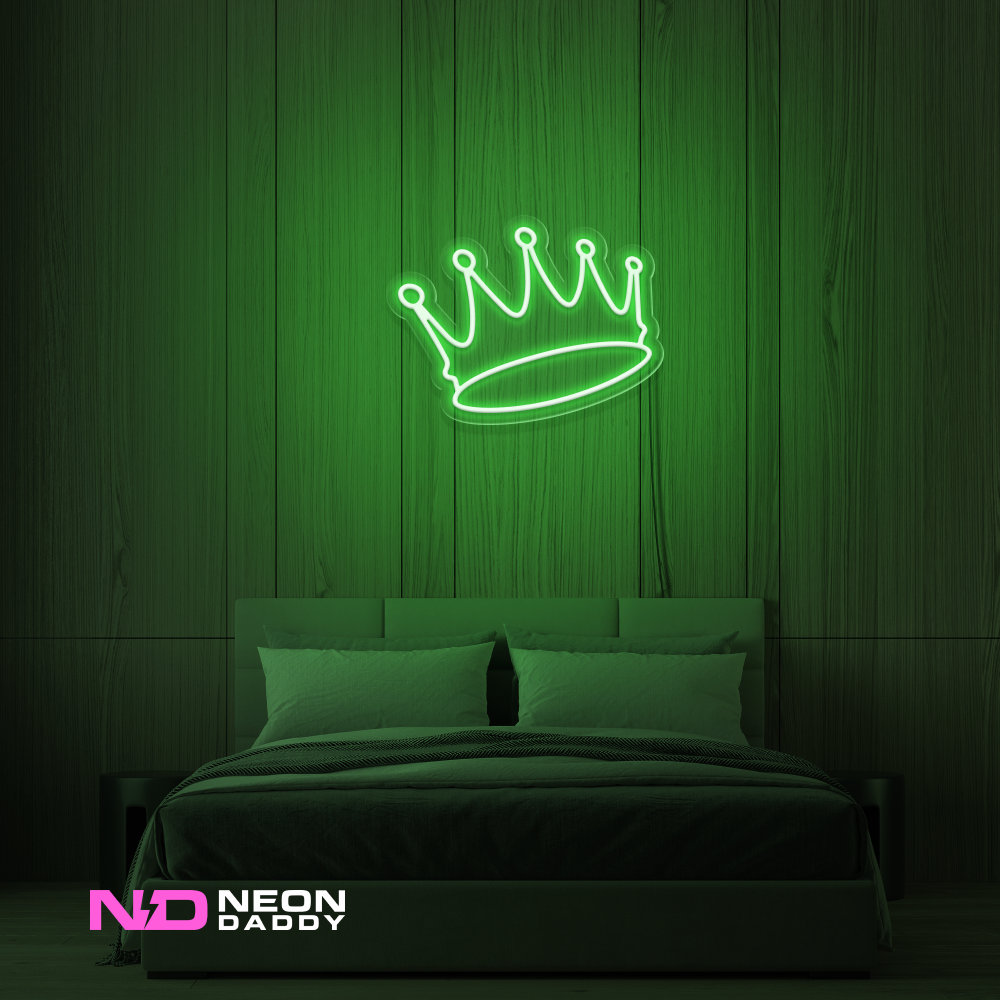 Color: Green 'Crown' LED Neon Sign - Affordable Neon Signs