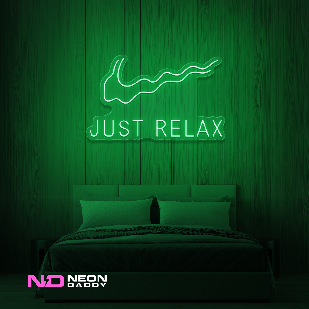 Color: Green Just Relax - LED Neon Sign - Affordable Neon Signs