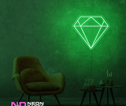 Color: Green 'Diamond' LED Neon Sign - Affordable Neon Signs