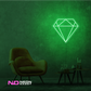 Color: Green 'Diamond' LED Neon Sign - Affordable Neon Signs