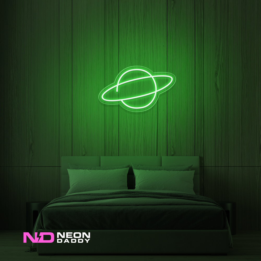 Color: Green 'Planet Neptune' - LED Neon Sign - Space Neon Signs