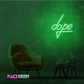 Color: Green 'Dope' LED Neon Sign - Affordable Neon Signs