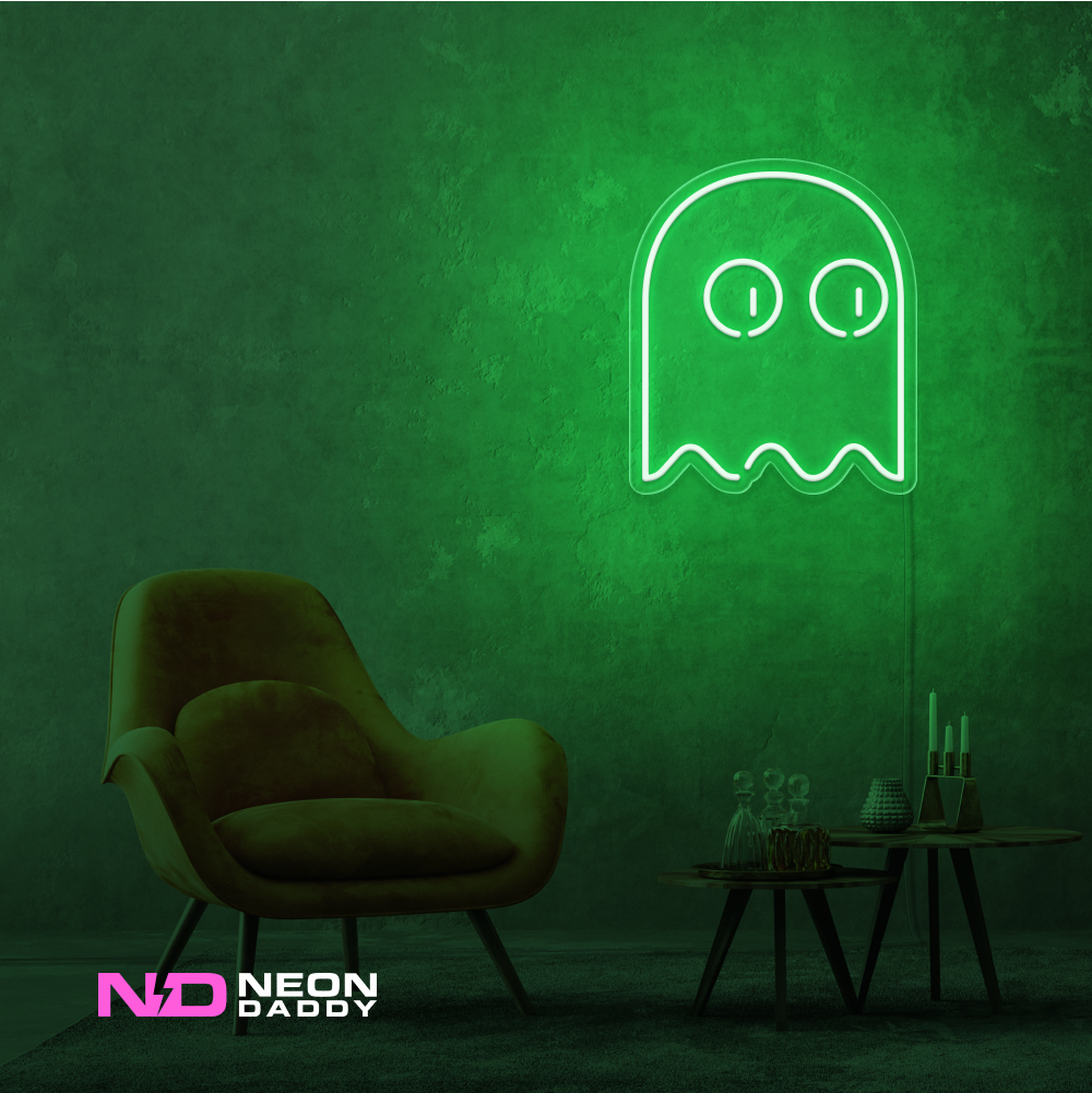 Color: Green Ghost Pacman LED Neon Sign