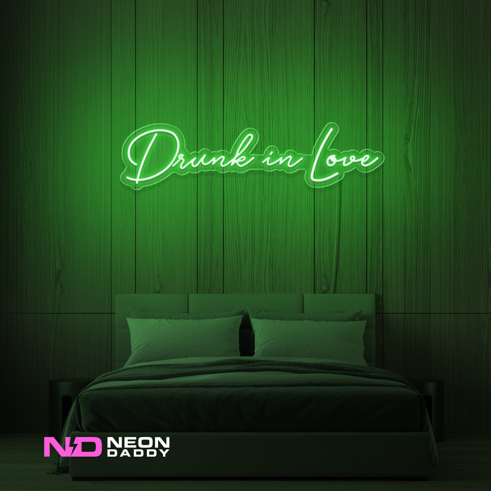 Color: Green Drunk in Love LED Neon Sign