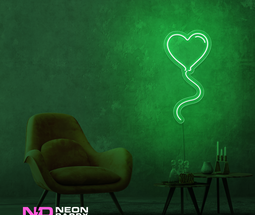 Color: Green 'Love Balloon' - LED Neon Sign - Affordable Neon Signs