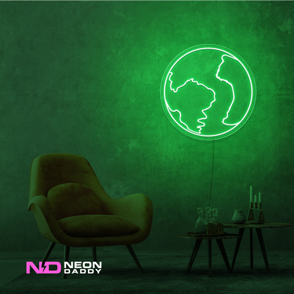 Color: Green Earth LED Neon Sign