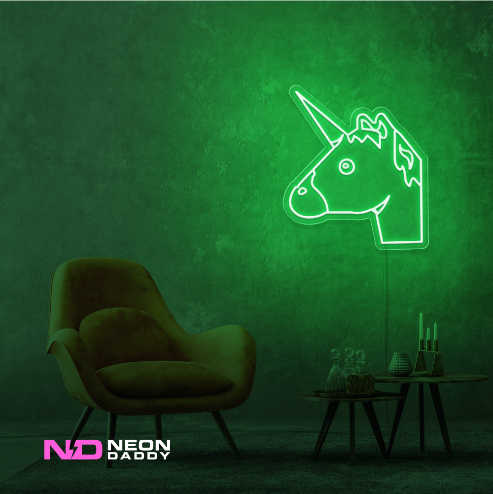 Color: Green 'Unicorn' - Kids LED Neon Sign - Affordable Neon Signs