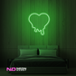Color: Green 'Melting Heart' - LED Neon Sign - Affordable Neon Signs