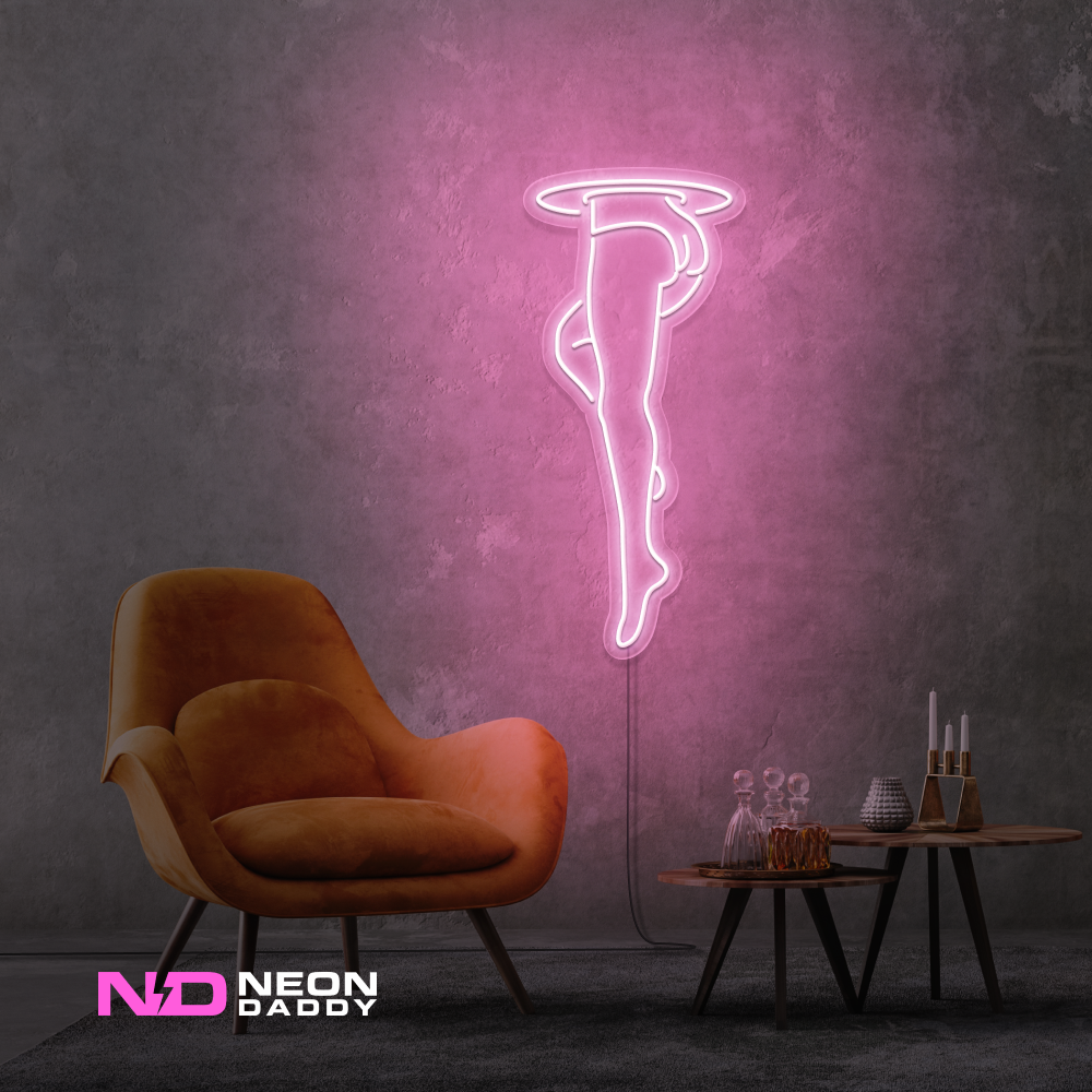 Color: Light Pink 'Womans Legs Portal' - LED Neon Sign - Affordable Neon Signs