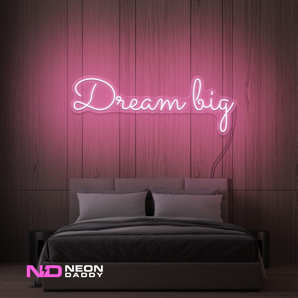 Color: Light Pink 'Dream Big' LED Neon Sign - Affordable Neon Signs