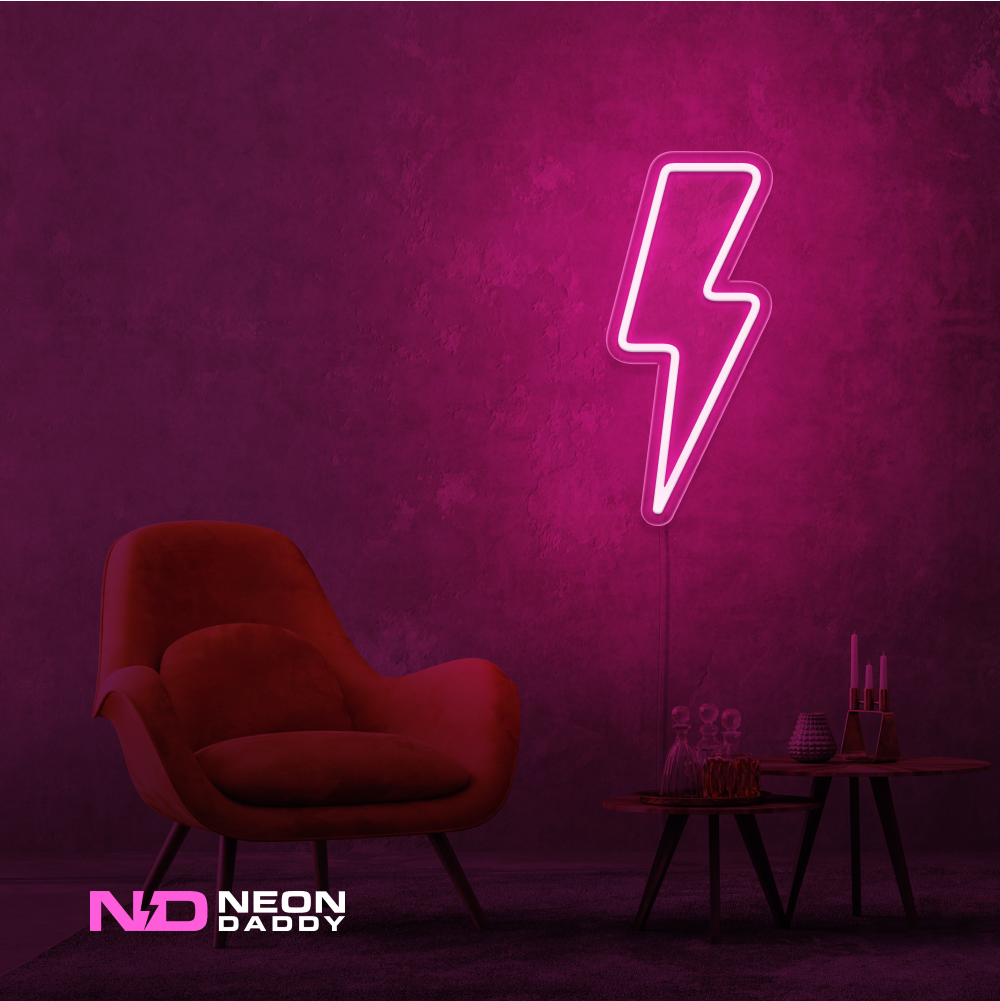 Color: Hot Pink Lightning Strike LED Neon Sign