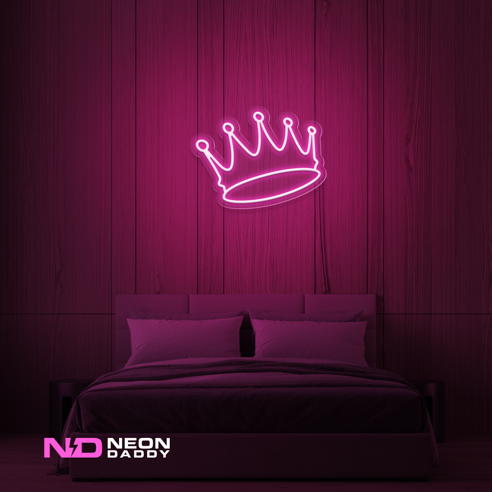 Color: Hot Pink 'Crown' LED Neon Sign - Affordable Neon Signs
