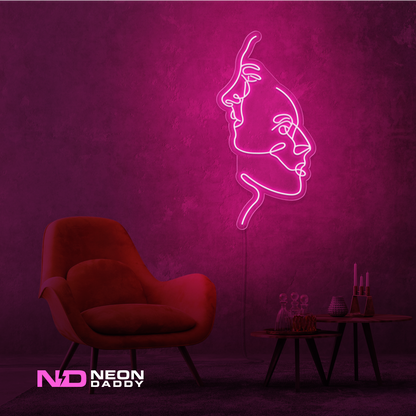 Color: Hot Pink 'Two Face' - Art LED Neon Sign