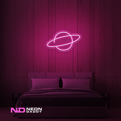 Color: Hot Pink 'Planet Neptune' - LED Neon Sign - Space Neon Signs