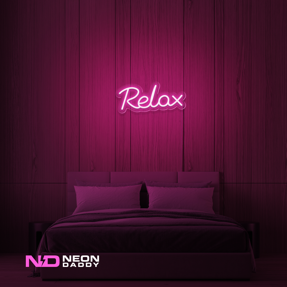 Color: Hot Pink 'Relax' - LED Neon Sign - Affordable Neon Signs