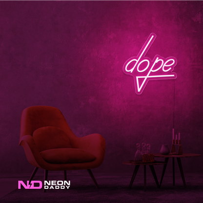 Color: Hot Pink 'Dope' LED Neon Sign - Affordable Neon Signs