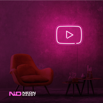 Color: Hot Pink 'Youtube' - LED Neon Sign - Affordable Neon Signs