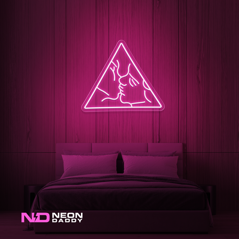 Color: Hot Pink 'Love Triangle' - LED Neon Sign - Affordable Neon Signs