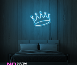 Color: Light Blue 'Crown' LED Neon Sign - Affordable Neon Signs