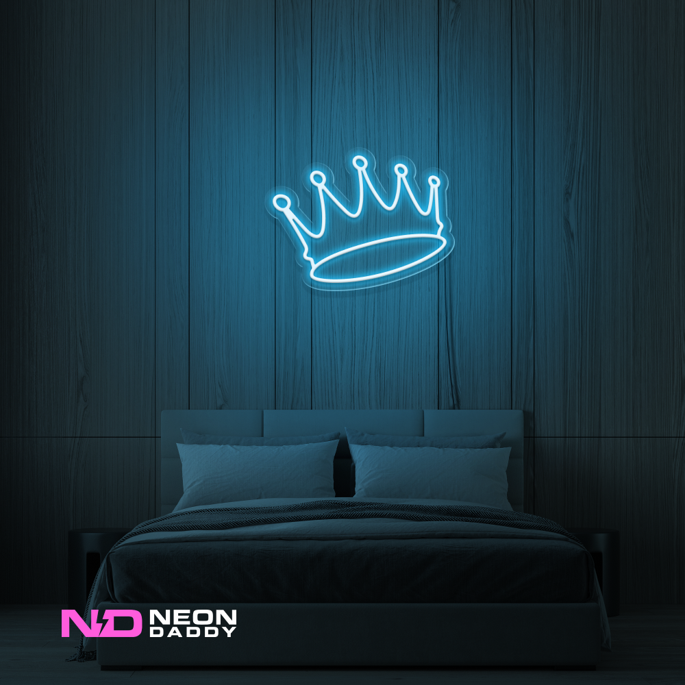 Color: Light Blue 'Crown' LED Neon Sign - Affordable Neon Signs
