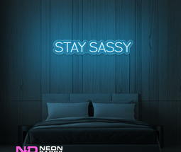 Color: Light Blue 'Stay Sassy' - LED Neon Sign - Affordable Neon Signs
