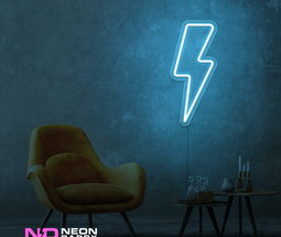 Color: Light Blue Lightning Strike LED Neon Sign