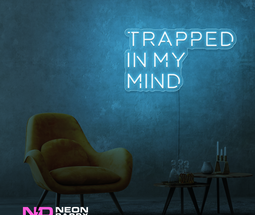 Color: Light Blue Trapped in My Mind LED Neon Sign