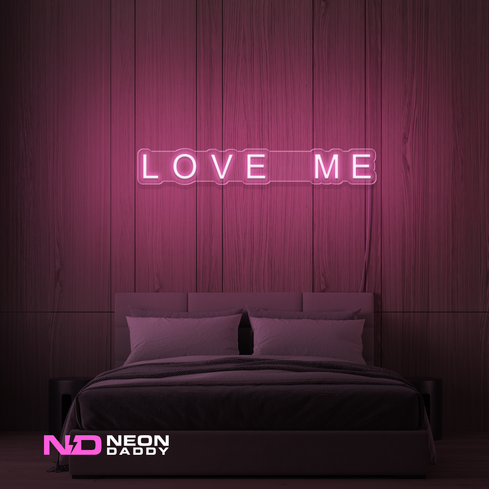 Color: Light Pink 'Love Me' - LED Neon Sign - Affordable Neon Signs