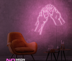 Color: Light Pink 'Naughty Hands' LED Neon Sign - Boujee Neon Signs