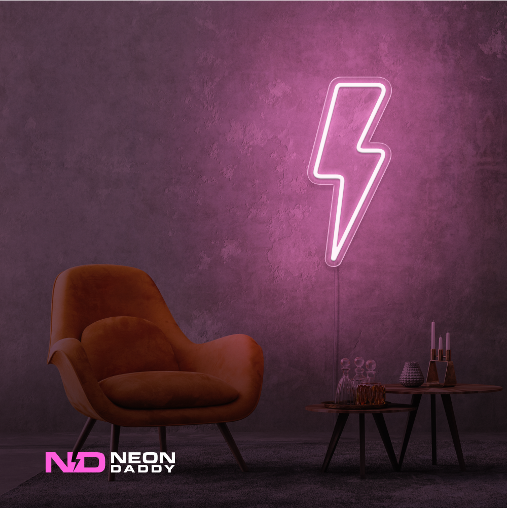 Color: Light Pink Lightning Strike LED Neon Sign