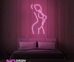 Color: Light Pink 'Female Pose' LED Neon Sign - Affordable Neon Signs