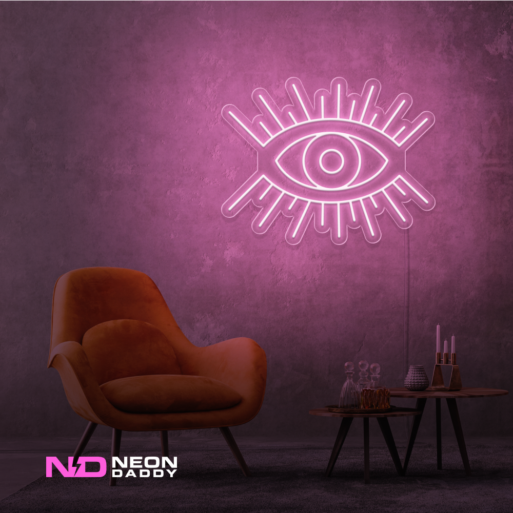 Color: Light Pink 'Eye' LED Neon Sign - Affordable Neon Signs